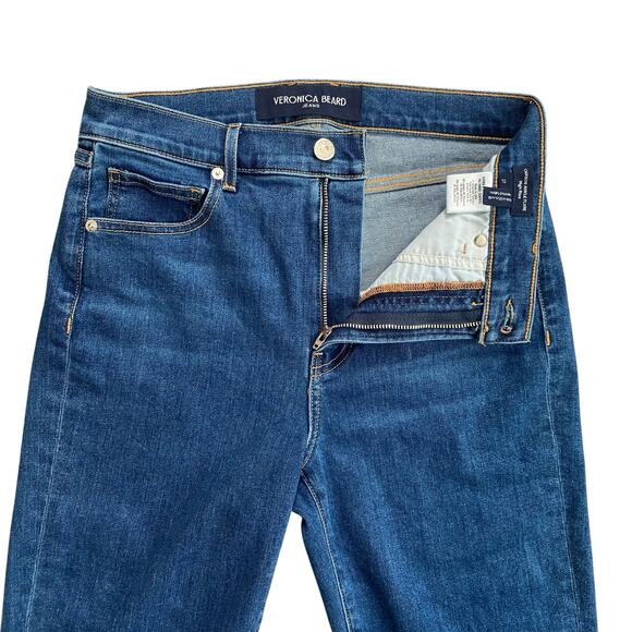 Veronica Beard Carson Ankle Kick Flare Jeans Sz 28 Bright Blue Stretch High Rise - Picture 4 of 8